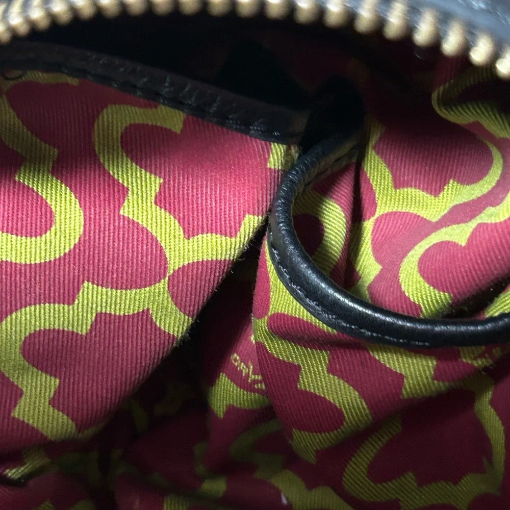 Leopard Print Satchel Handbag with Black Trim and Gold Accents